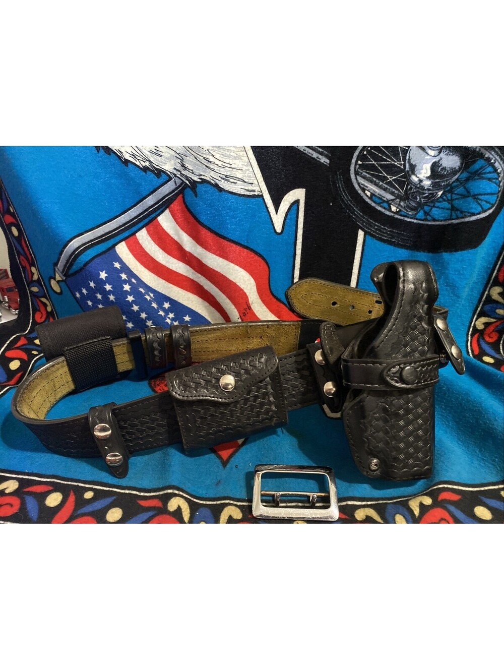 SafariLand glock Real Leather snap holster & belt W/wallet Holder Sz 34-38? 🧼